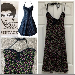 ✨Vintage Betsey Johnson Fit N Flare Halter Dress